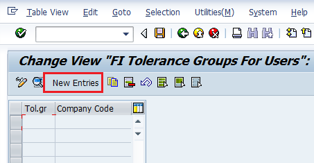 The Authorization given to the employees for the maximum amount permitted per transaction in SAP. Tolerance group for Employees determines the maximum document amount the employees is authorized to post and maximum amount can enter as a line item in a Vendor account or customer account. Tolerance group is created and assigned to the employees . Steps to Define Tolerance group for employees :- Transaction code for Define Tolerance Group for Employees :- OBA4 IMG Menu Path :- SAP Implementation Guide –> Financial A/C –> G/L Accounting –> Business transactions –> Open Item Clearing –> Clearing Differences –> Define tolerance group for employees Step 1 :– Enter T-Code SPRO in the Command Field of the SAP Easy Access Menu Screen and press enter key on the Keyboard