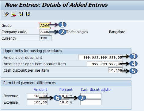 The Authorization given to the employees for the maximum amount permitted per transaction in SAP. Tolerance group for Employees determines the maximum document amount the employees is authorized to post and maximum amount can enter as a line item in a Vendor account or customer account. Tolerance group is created and assigned to the employees . Steps to Define Tolerance group for employees :- Transaction code for Define Tolerance Group for Employees :- OBA4 IMG Menu Path :- SAP Implementation Guide –> Financial A/C –> G/L Accounting –> Business transactions –> Open Item Clearing –> Clearing Differences –> Define tolerance group for employees Step 1 :– Enter T-Code SPRO in the Command Field of the SAP Easy Access Menu Screen and press enter key on the Keyboard