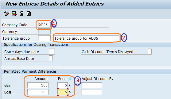 How to Define Tolerance group for vendors/Customers