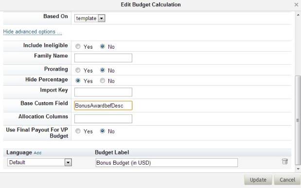 SuccessFactors Salary Budgeting based on the Custom Fields