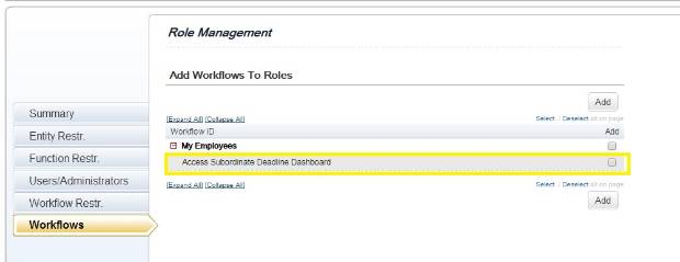 On the search page, look for approval role ID “Supervisor Level 1” (this is a default approval role in the LMS). On the results page, check the add box and click “Add”.