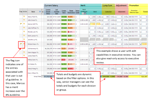 Executive Review in Success Factors Compensation
