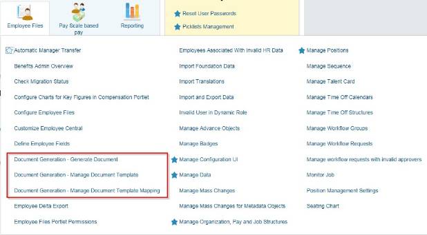 Employee Central Document Generation