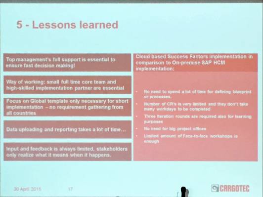 Proving it with Employee Central SuccessFactors customers. Reflecting on two customer days.