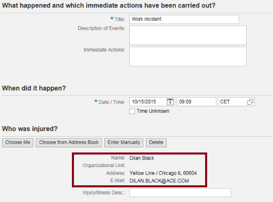 Integration of SuccessFactors Employee Center with SAP Environment, Health and Safety Management