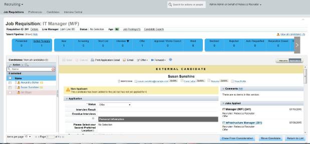 SuccessFactors Recruiting Experience - at a glance