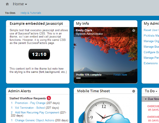 Enhancing SuccessFactors Employee Central v12 Home Page - to HCP or not?