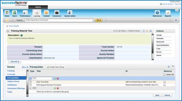 Configuring And/Or Prerequisites in SuccessFactors Learning Posted by Raja Kishore Jogam in