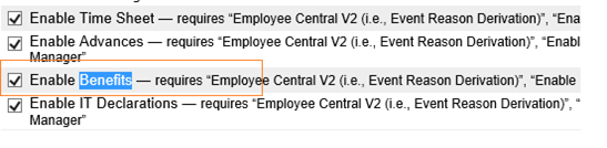 SuccessFactors Employee Central Global Benefits