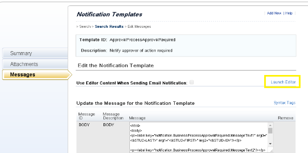 LMS Notification Editor