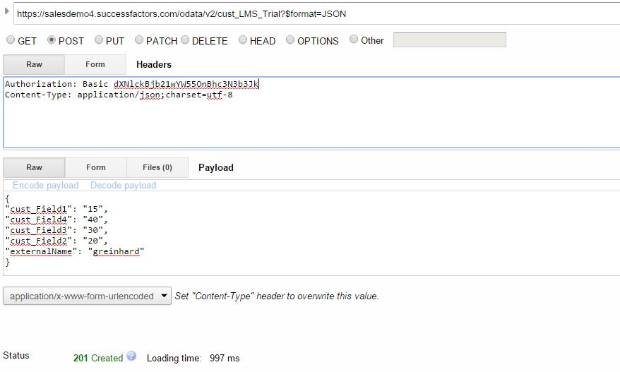 Employee Central OData APIs - Reading, creating and updating custom generic objects using GET/POST/PUT