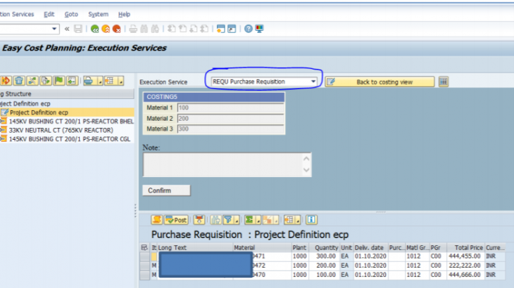 PLM Project System (PS), MM (Materials Management)