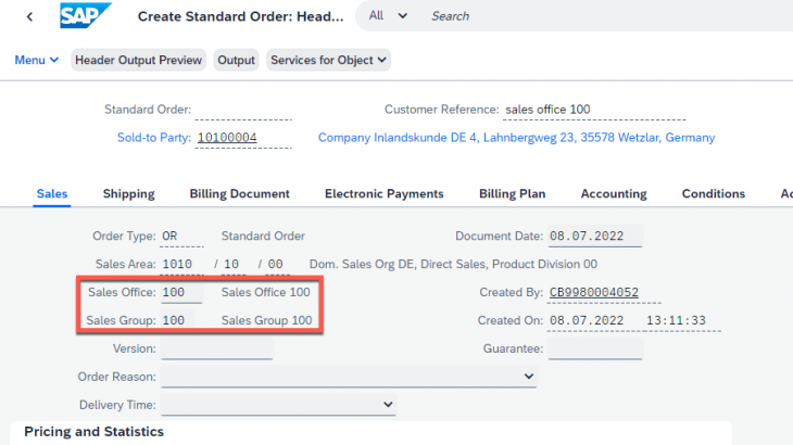 SAP S/4HANA, SD Sales