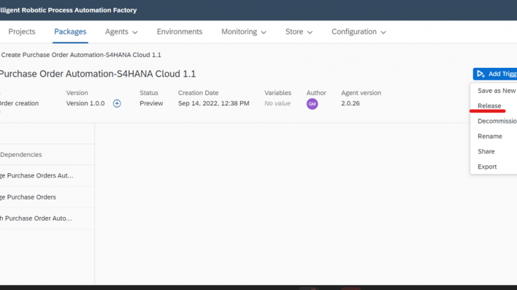 SAP S/4HANA Cloud, SAP Conversational AI, SAP Intelligent Robotic Process Automation