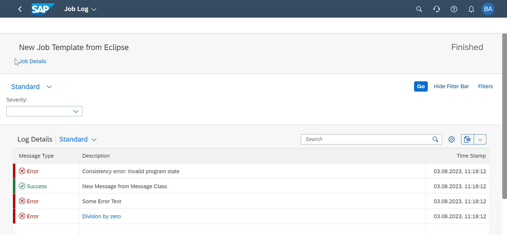 Create Application Logs and attach it to Application Job in ABAP Cloud