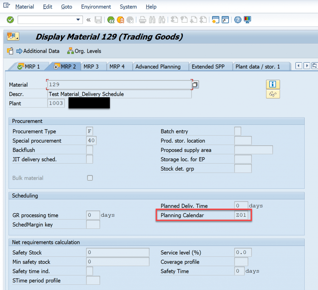 MM (Materials Management), MAN Material Requirements Planning