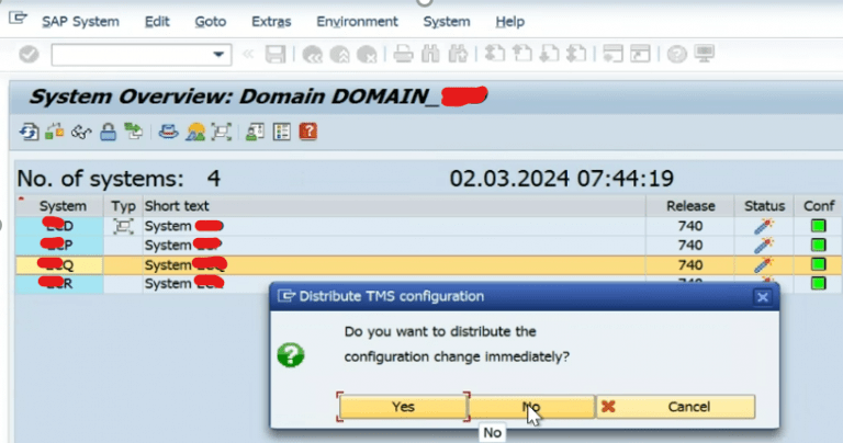 STMS Reconfiguration for SAP System after Refresh