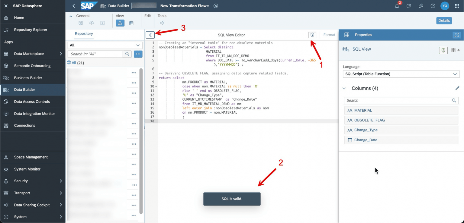Easy Datasphere - When to use Data Flow, Transformation Flow, SQL View?