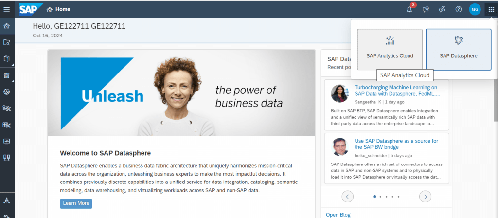 SAP Analytics Cloud, SAP Datasphere, Data and Analytics