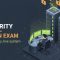 SAP Security Administrator certification banner showing an administrator at a monitoring console with locks and access badges above a server estate