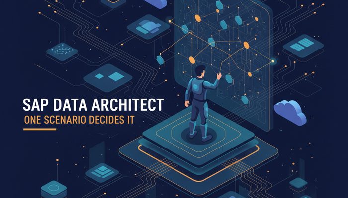 SAP data architect certification banner for the C_BDCDA Business Data Cloud scenario-based assessment
