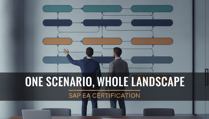 SAP Enterprise Architect P_SAPEA certification guide covering the seven blueprint areas and the scenario based assessment