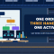 SAP BRIM certification C_BRSOM banner showing a billing operations room with consultants at configuration screens and the headline one order, three handoffs, one activity