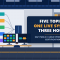 SAP public cloud sourcing and procurement certification C_S4CPR banner showing a finance and procurement office with consultants at configuration screens and the headline five topics, one live system, three hours